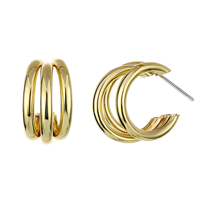 Argola 3 Aros Gold