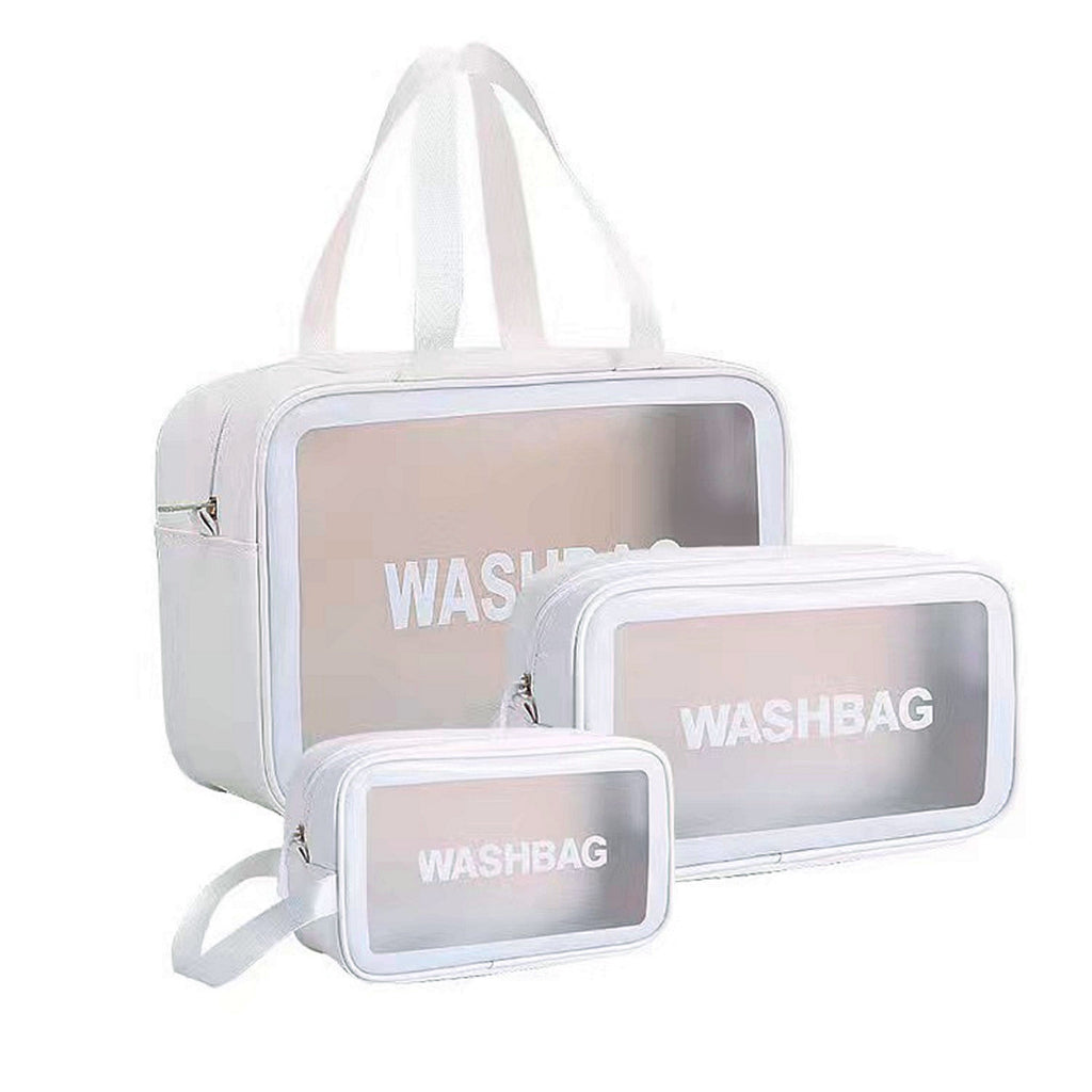 Kit 3 Necessaries Transparente WashBag